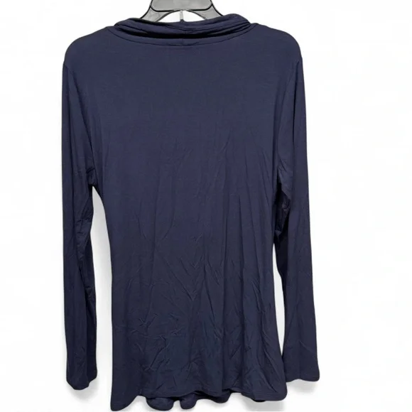 Angel Maternity Navy Blue Bamboo Wrap Top - Picture 5 of 7
